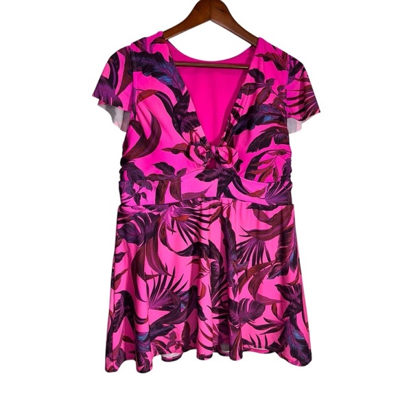 Torrid Flutter Sleeve Skater Swim Dress With Brief Size 1x - Picture 5 of 15